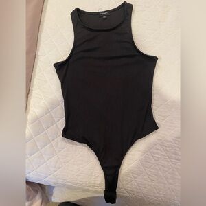 Originality Black Sleeveless Ribbed Bodysuit - Perfect Condition!